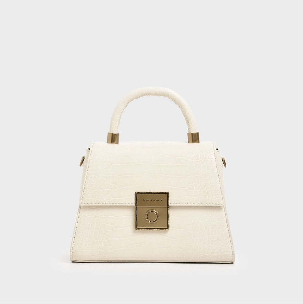 Structured Croc Textured Bag